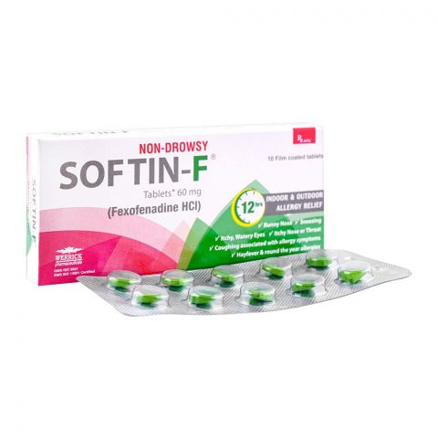 Werrick Pharmaceuticals Softin-F Tablet, 60mg, 10-Pack