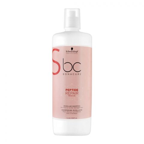 Schwarzkopf BC Bonacure Peptide Repair Rescue Micellar Shampoo, For Fine To Normal Damaged Hair, 1 Liter