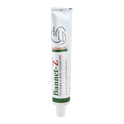 Bannet-Z Toothpaste, Anti-Septic, Anti-Plaque, Anti-Cavity, 100g