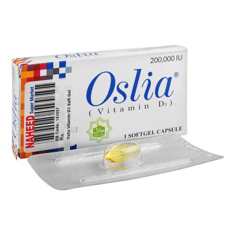 High-Q Pharmaceuticals Oslia Vitamin D3 Soft Gel Capsule, 200000 IU, 1-Pack