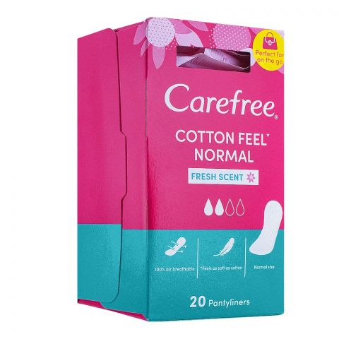 Carefree Cotton Feel Fresh Scent Noraml Pantyliner, 20-Pack