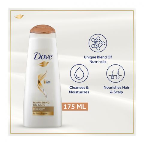 Dove Nourishing Oil Care Shampoo, Frizzy Dry Hair, 175ml