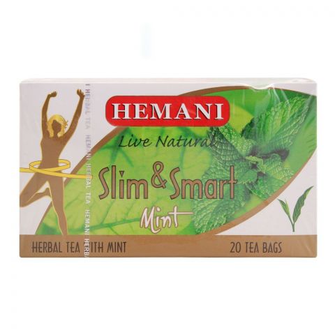 Hemani Slim & Smart Mint Herbal Tea Bags, 20-Pack