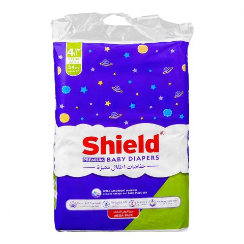 Shield Baby Diapers No .4 ,7-18kg Large, 54-Pack