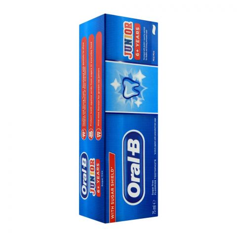 Oral-B Junior 6+ Years Sugar Free Fluoride Toothpaste For Kids, 75ml