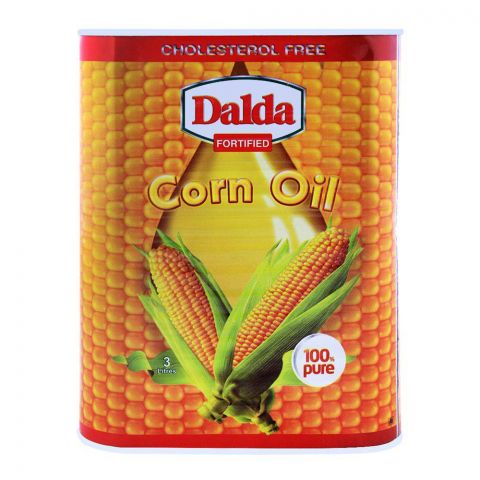 Dalda Fortified Corn Oil, 3 Liters, Tin
