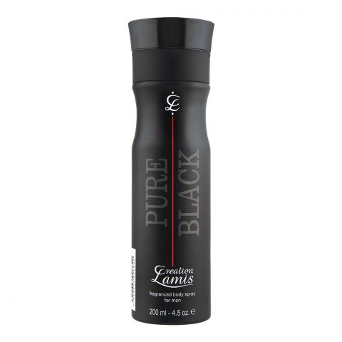 Lamis Creation Pure Black Fragranced Body Spray, For Men, 200ml