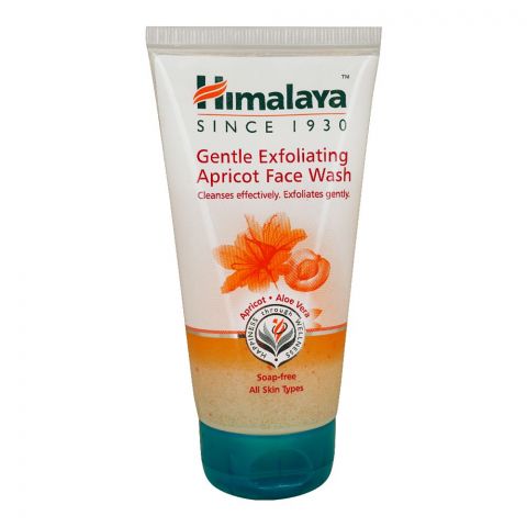 Himalaya Gentle Exfoliating Apricot Face Wash, For All Skin Types, Soap Free, Cleanses Effectively & Exfoliates Gently, 150ml