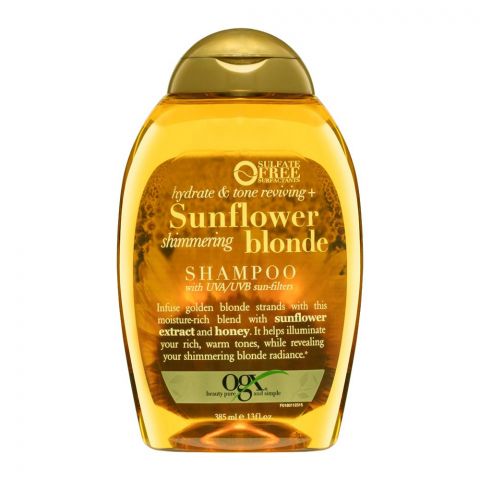 OGX Hydrate & Color Reviving + Sunflower Shimmering Blonde Shampoo 385ml