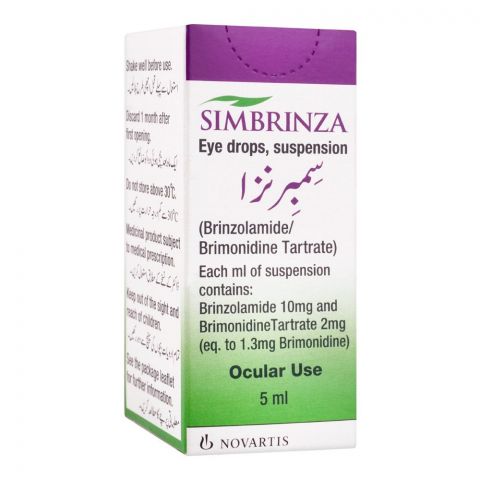 Novartos Pharma Simbrinza Eye Drops, Ocular Use, 5ml