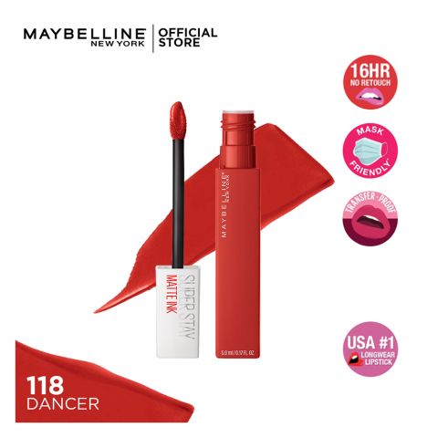 Maybelline Superstay Matte Ink Lipstick 118 Dancer