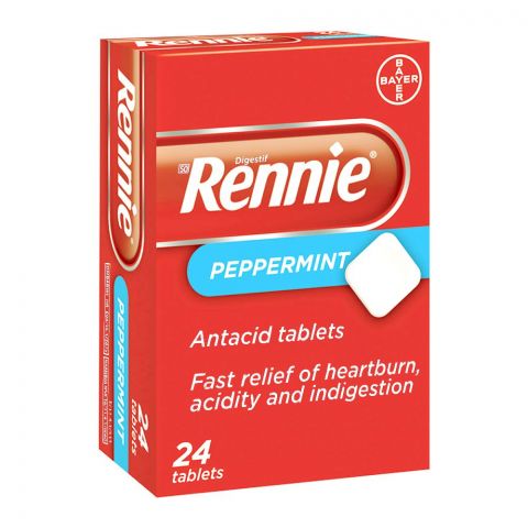 Rennie Peppermint Chewable Atacid Tablets, 6-Pack