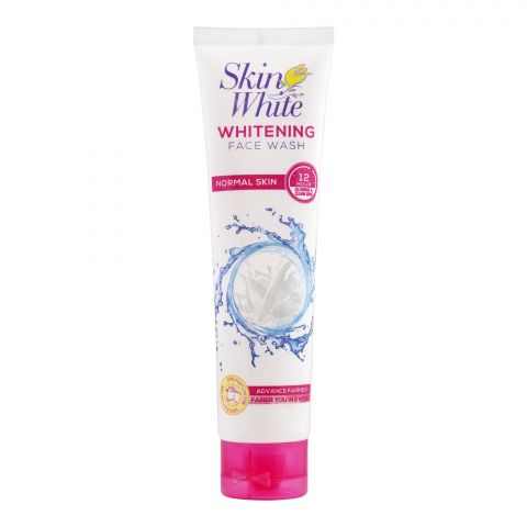 Skin White Whitening Normal Skin Face Wash, 12Hrs Glowing & Clean Skin, Fairer You In 2 Weeks, With Goat Milk + Whitening Beads, 100g