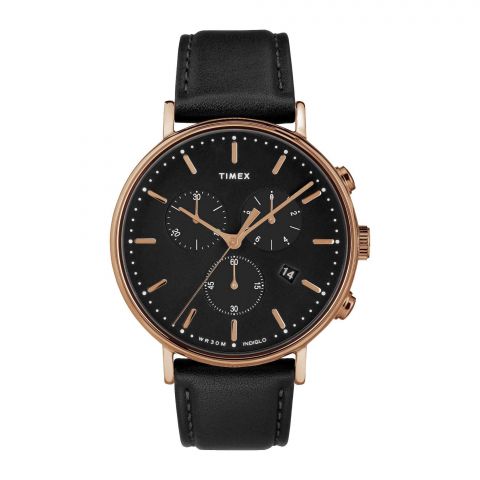 Timex Men's Black Dial With Plain Black Strap Analog Watch, TW2T11600