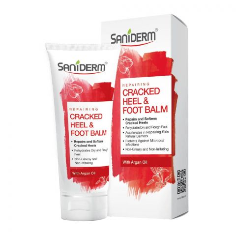 Saniderm Repairing Cracked Heel & Foot Balm, With Argan Oil, 50g