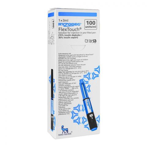Novo Nordisk Pharma Ryzodeg Flex Touch Pen, 100units/ml, 1X3ml