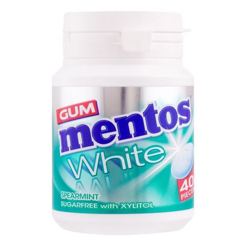 Mentos White Spearmint Sugar-Free Gum, 40-Pack Bottle