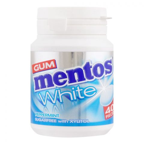 Mentos White Peppermint Sugar-Free Gum, 40-Pack Bottle