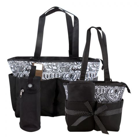 Colorland Black and White Doodles Baby Bag Set, 5 Pieces, BB999U