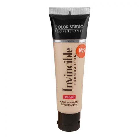 Color Studio Flawless Photo Finish Makeup Invincible Foundation, Long Wear, Water Resistant, SPF 12, 30ml, N25 True Ivory