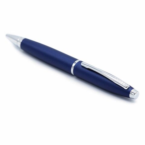 Calais Matte Metallic Midnight Blue Ballpoint Pen, With Black Medium Tip, AT0112-18