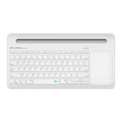 Alcatroz Xplorer Dock 2 Bluetooth Wireless Keyboard, White/Light Grey