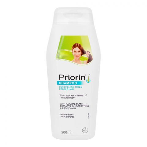 Priorin Shampoo, 0% Parabens, For Thin & Fragile Hair, 200ml