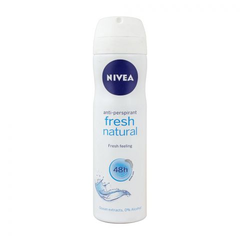 Nivea 48H Fresh Natural Fresh Feeling Anti-Perspirant Body Spray, 150ml