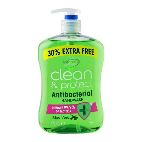 Astonish Clean & Protect Aloe Vera Antibacterial Hand Wash, 650ml