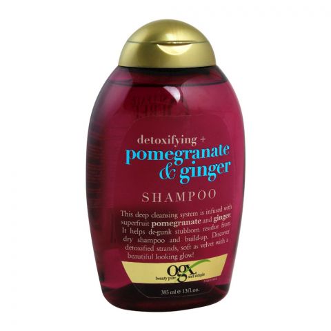 OGX Detoxifying + Pomegranate & Ginger Shampoo, Sulfate Free, 385ml
