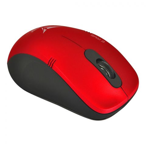 Alcatroz Stealth Air 3, 2.4G Wireless Mouse, 1600CPI, AA Battery, Medium, Metallic Red