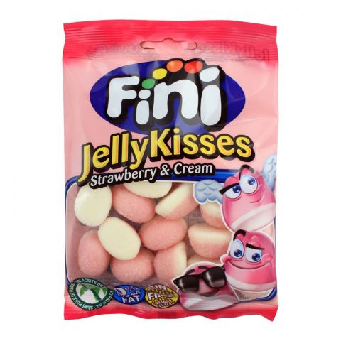 Fini Strawberry & Cream Jelly Kisses, Gluten Free, 80g