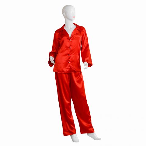 Moon Girl Women Pajama Suit, Red, 073