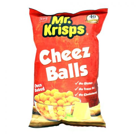 Mr. Krisps Cheez Balls, Oven Baked, Gluten Free, 80g