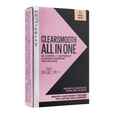 Maybelline New York Clear Smooth All In One Two Way Cake Refill, 01 Natural