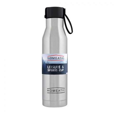 Homeatic Leisure & Sports Cup Steel Water Bottle, Silver, 500ml KA-017