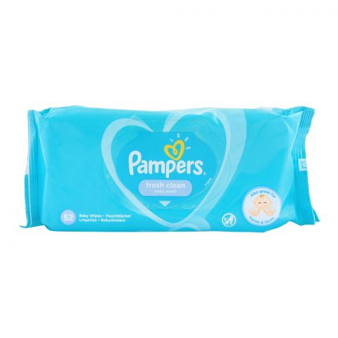 Pampers Fresh Clean Baby Scent Baby Wipes, 52-Pack