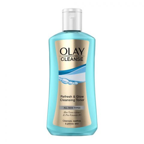 Olay Cleanse Refresh & Glow Cleansing Toner, For All Skin Types, Aloe Vera + Pro-Vitamin B5, 200ml