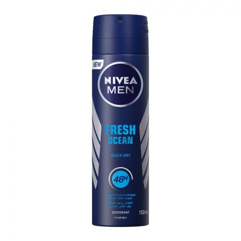 Nivea Men 48H Fresh Ocean Quick Dry Deodorant Body Spray, 150ml