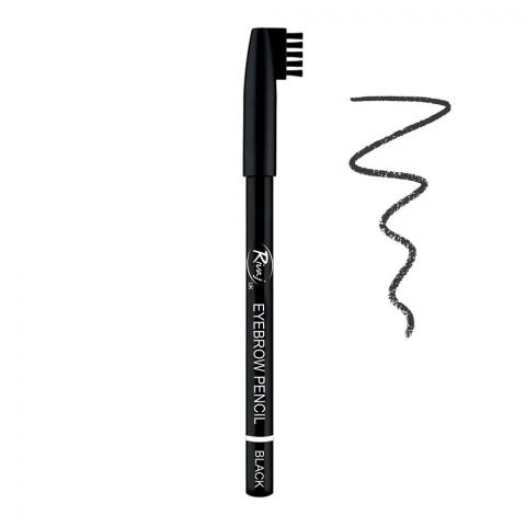 Rivaj Waterproof Eyebrow Pencil With Brush, Black