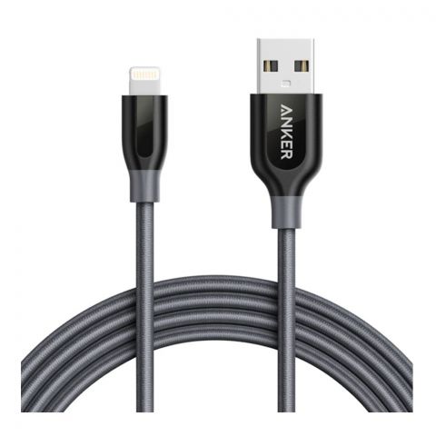 Anker PowerLine + With Lightning Connector, 6ft, Gray, AB122HA2