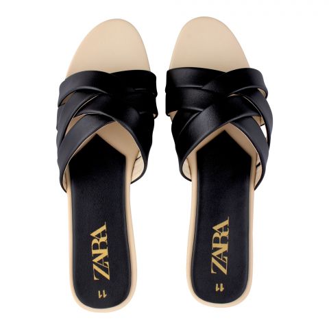 Zara Style Women's Slippers, Black