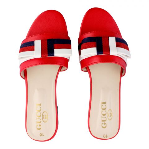 Gucci Style Women's Slippers, Red