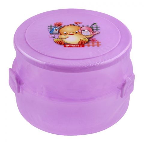 Lion Star Round Pop Lunch Box, Purple, 4x3 Inches, SB-14