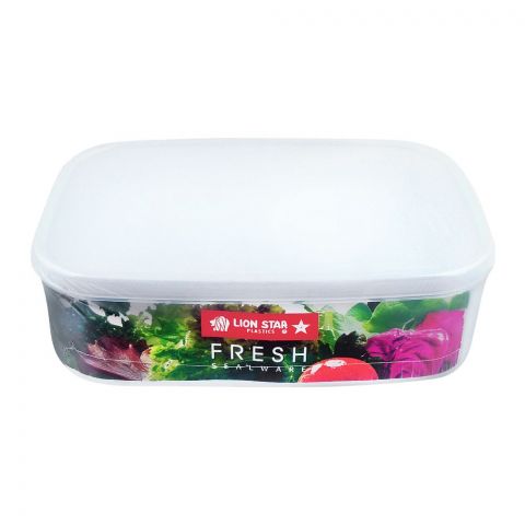 Lion Star Fresh Seal Ware Food Container, Transparent, 8x5.5x2 Inches, 1336ml, SW-27