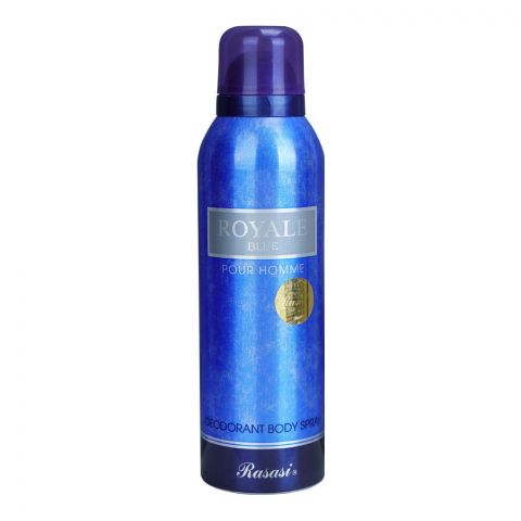 Rasasi Royale Blue Pour Homme Deodorant Body Spray, For Men, 200ml