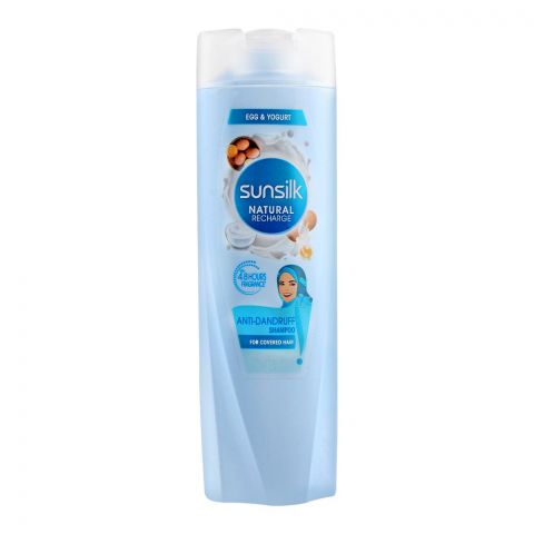 Sunsilk Natural Recharge Egg & Yogurt Anti-Dandruff Shampoo, For Covered Hair, 380ml