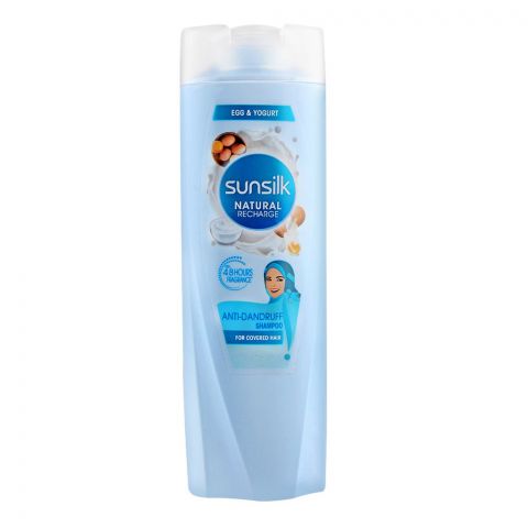 Sunsilk Natural Recharge Egg & Yogurt Anti-Dandruff Shampoo, For Covered Hair, 185ml