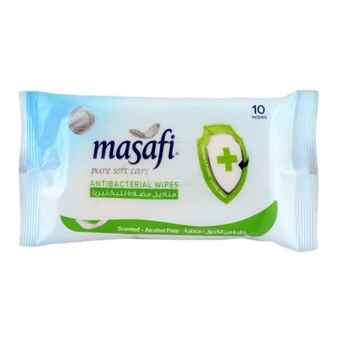 Masafi Anti-Bacterial Wipes, Scented, Alcohol Free, 10-Pack