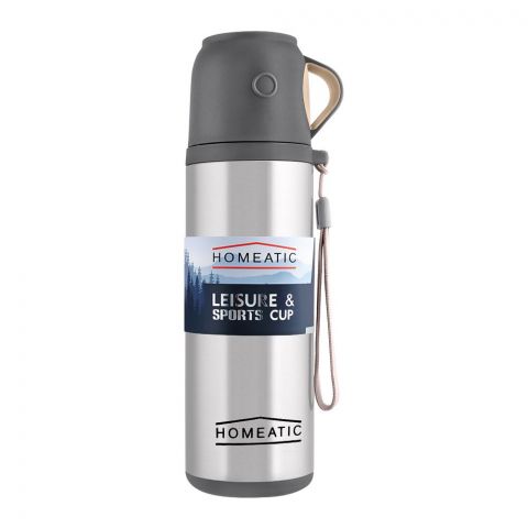 Homeatic Leisure & Sports Cup Steel Water Bottle, Silver, 500ml, KD-597